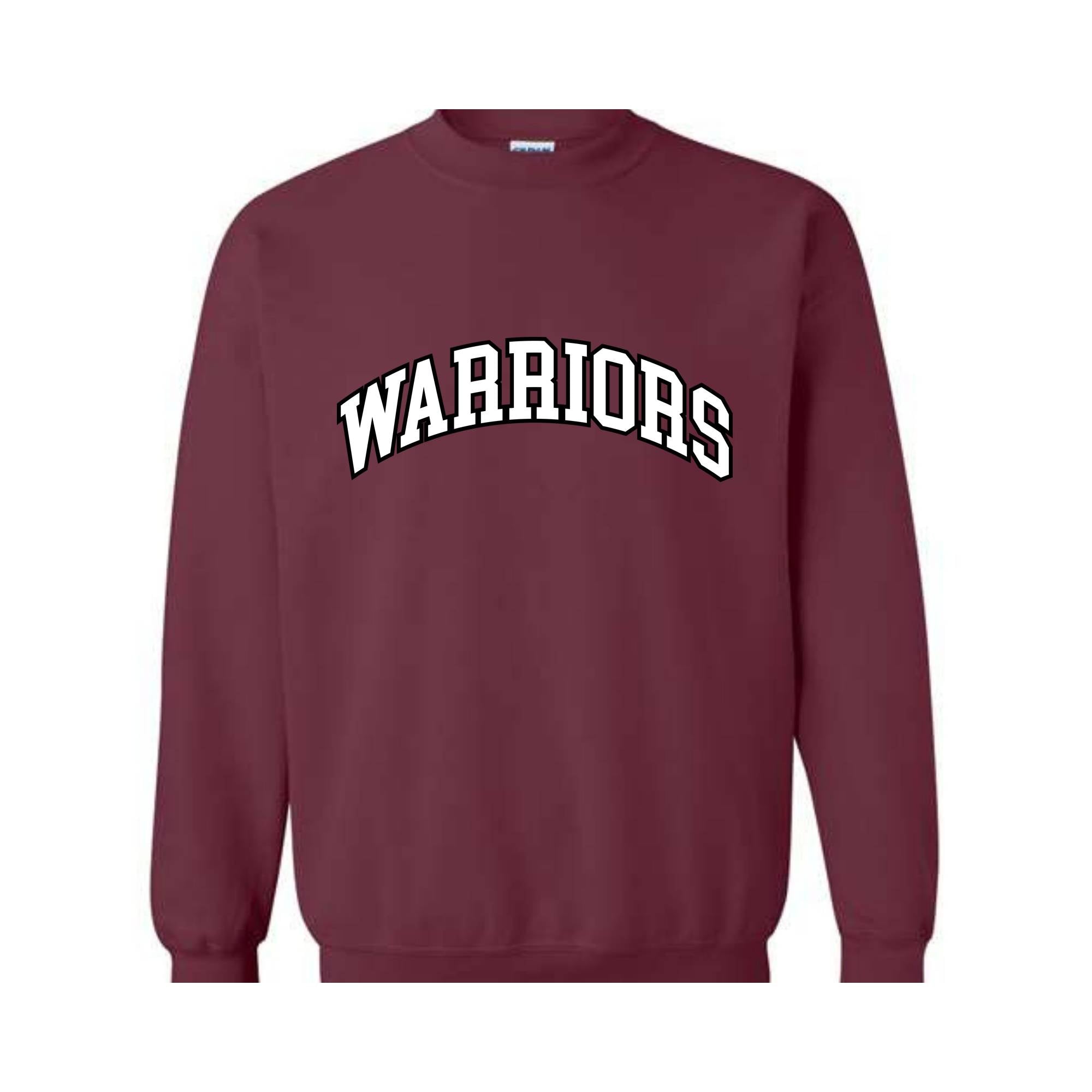 Team Mascot Sweatshirt, Warriors Team Sweatshirt, Warriors Football Sweatshirt, Football Fan Sweatshirt, Warriors School Spirit