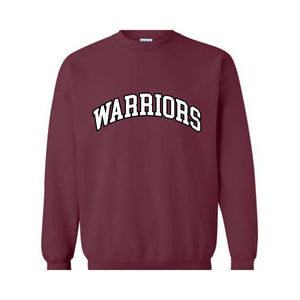 Team Mascot Sweatshirt, Warriors Team Sweatshirt, Warriors Football Sweatshirt, Football Fan Sweatshirt, Warriors School Spirit