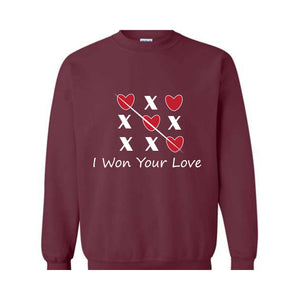 I Won Your Love Sweatshirt, Pink XOXO Valentines Day Sweatshirt, Cute Valentines Day, Trendy Valentines Day, X Love X Love Sweatshirt