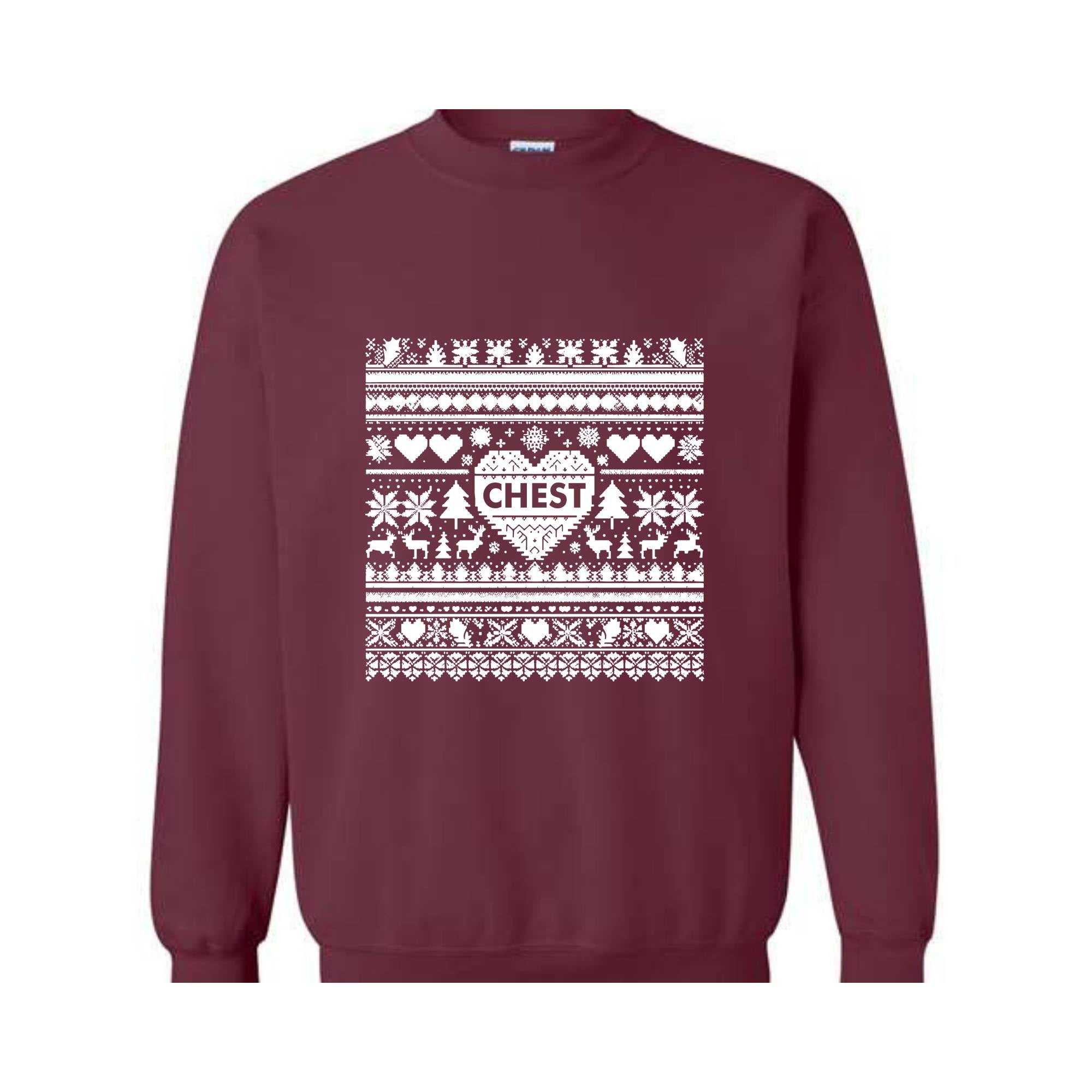 Chest Nuts Christmas Couple Sweatshirts, Funny Matching Couple Sweatshirt for Christmas, His and Hers Ugly Sweater For Couples