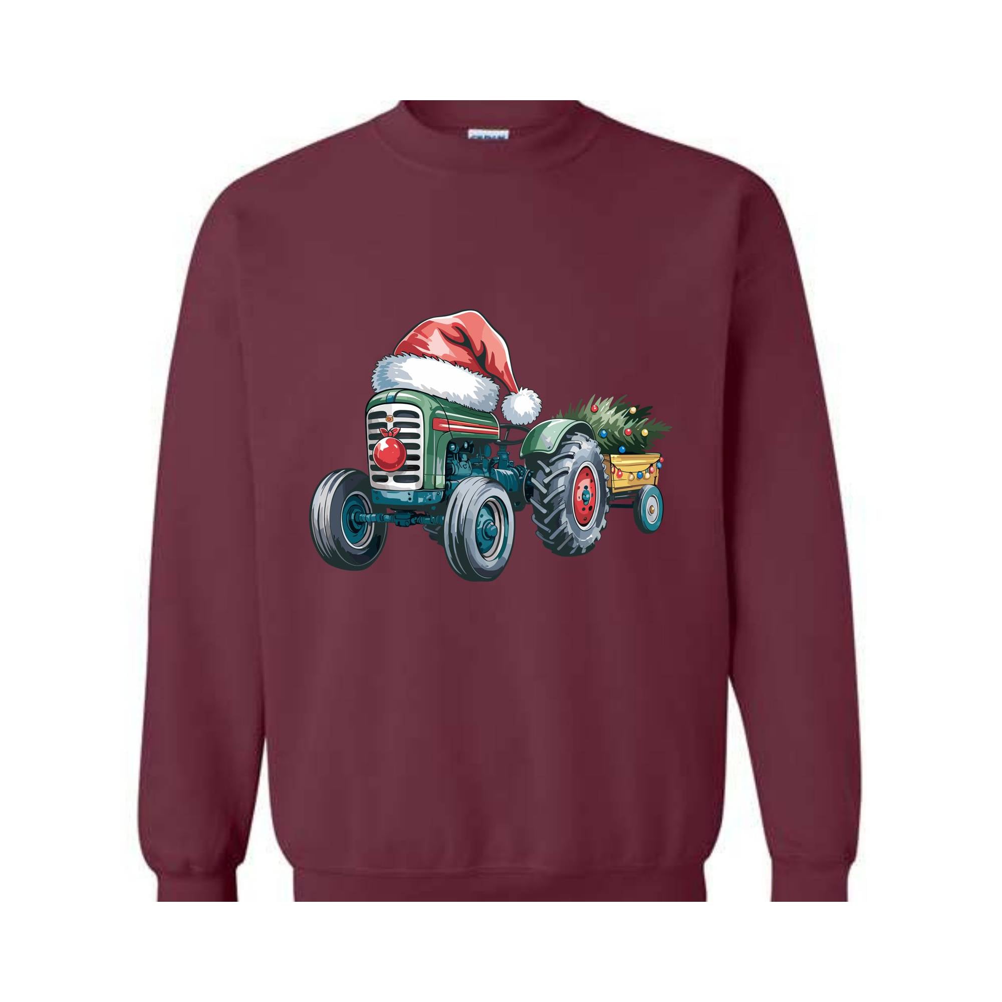 Tractor Christmas Sweatshirt, Christmas Boy Sweater, Santa Kids Shirt