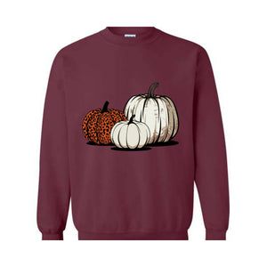 Leopard Pumpkin Sweatshirt, Thanksgiving, Halloween Shirt, Fall sweatshirt, Autumn, Thanksgiving Gifts