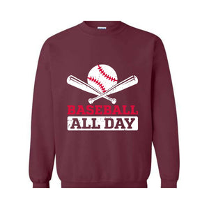 Baseball All Day Sweatshirt, Vintage Sweatshirts, Baseball Sweatshirt, Retro Baseball Sweatshirt, Retro Sweatshirts