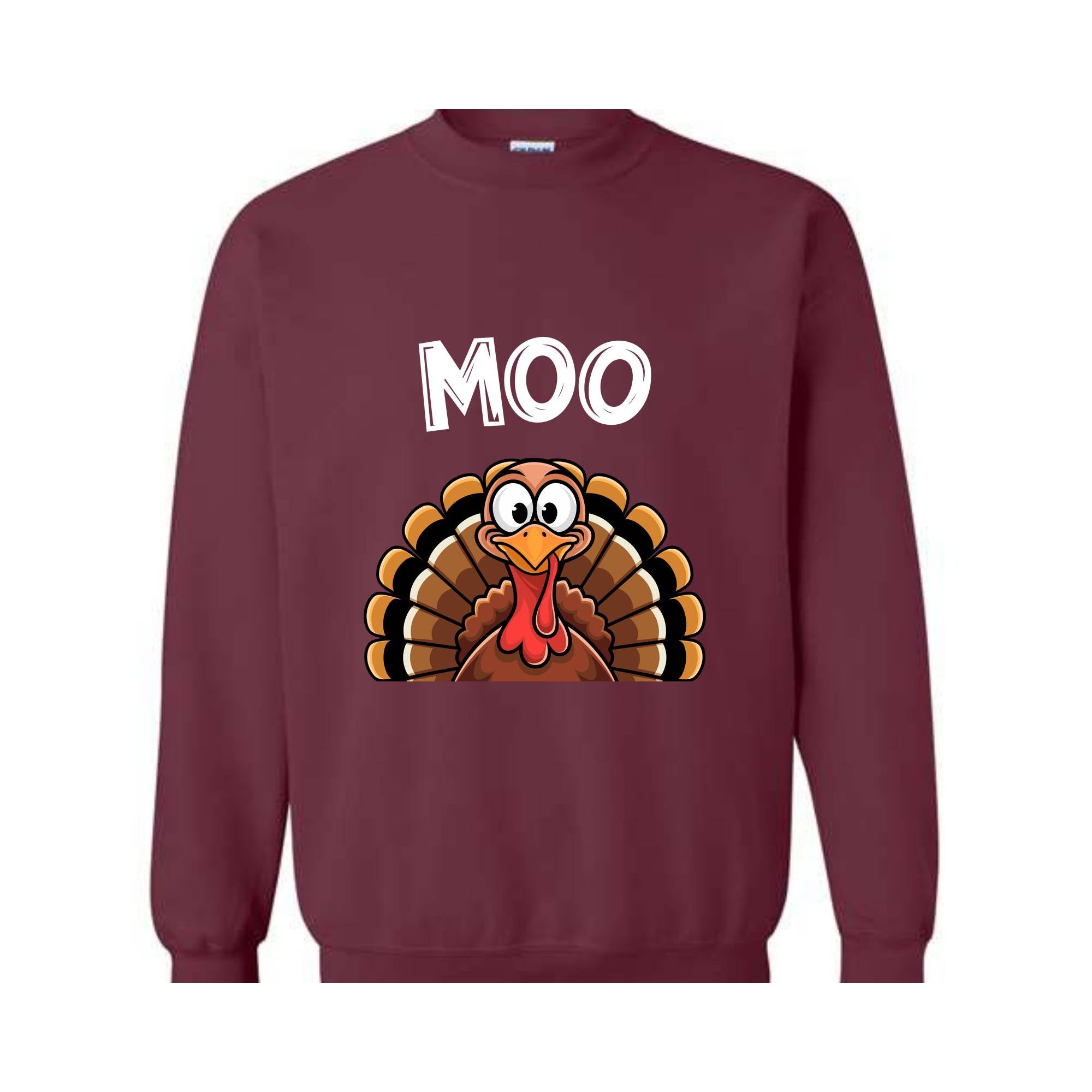 Moo Sweatshirt, Funny Thanksgiving Hoodie, Funny Turkey Moo Tee, Fake Cow Hoodie, Thankful Farmer Hoodie, Farmer Gift, Thanksgiving Gift