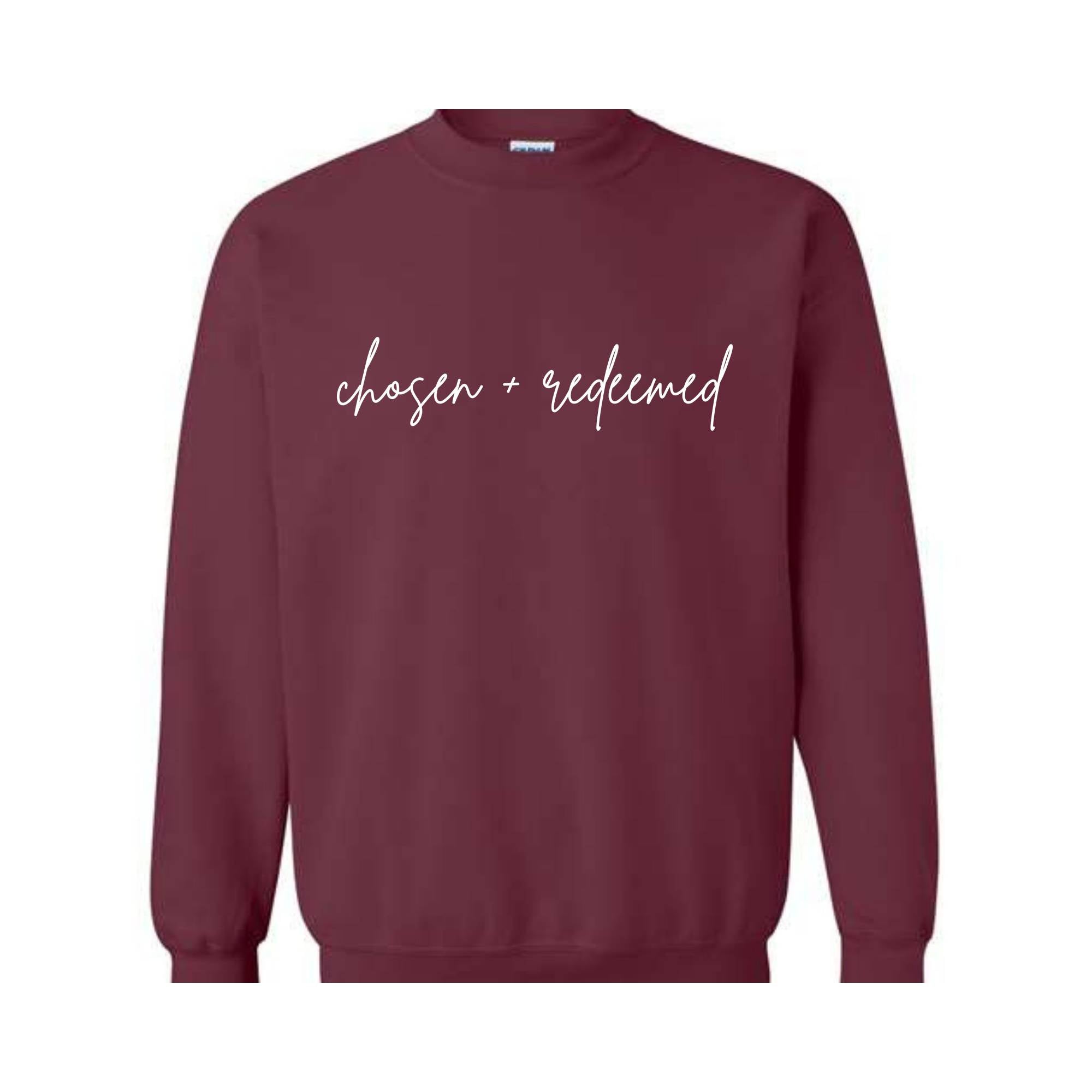 Chosen And Redeemed Sweatshirt, Faith Sweatshirt, Redeemed Romans 3:24 Bible Verse, Christian Gifts, Christian Sweater, Bible Verse Crewneck