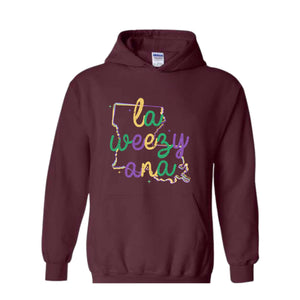 Louisiana Mardi Gras Hoodie, Mardi Gras Hoodie, Louisiana Map Hoodie, Mardi Hoodie, Cute Mom Hoodie, Festival Hoodie, Mom Hoodie