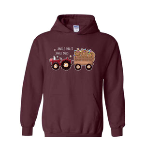 Jingle Bales Jingle Bales Hoodie, Christmas Hoodie, Farming Hoodie, Christmas Farmer Hoodie, Christmas Lights