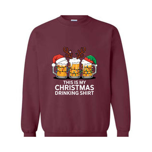 This Is My Christmas Drinking Sweatshirt, Beer Drinking Christmas Sweatshirt,  Beer Lover Gifts