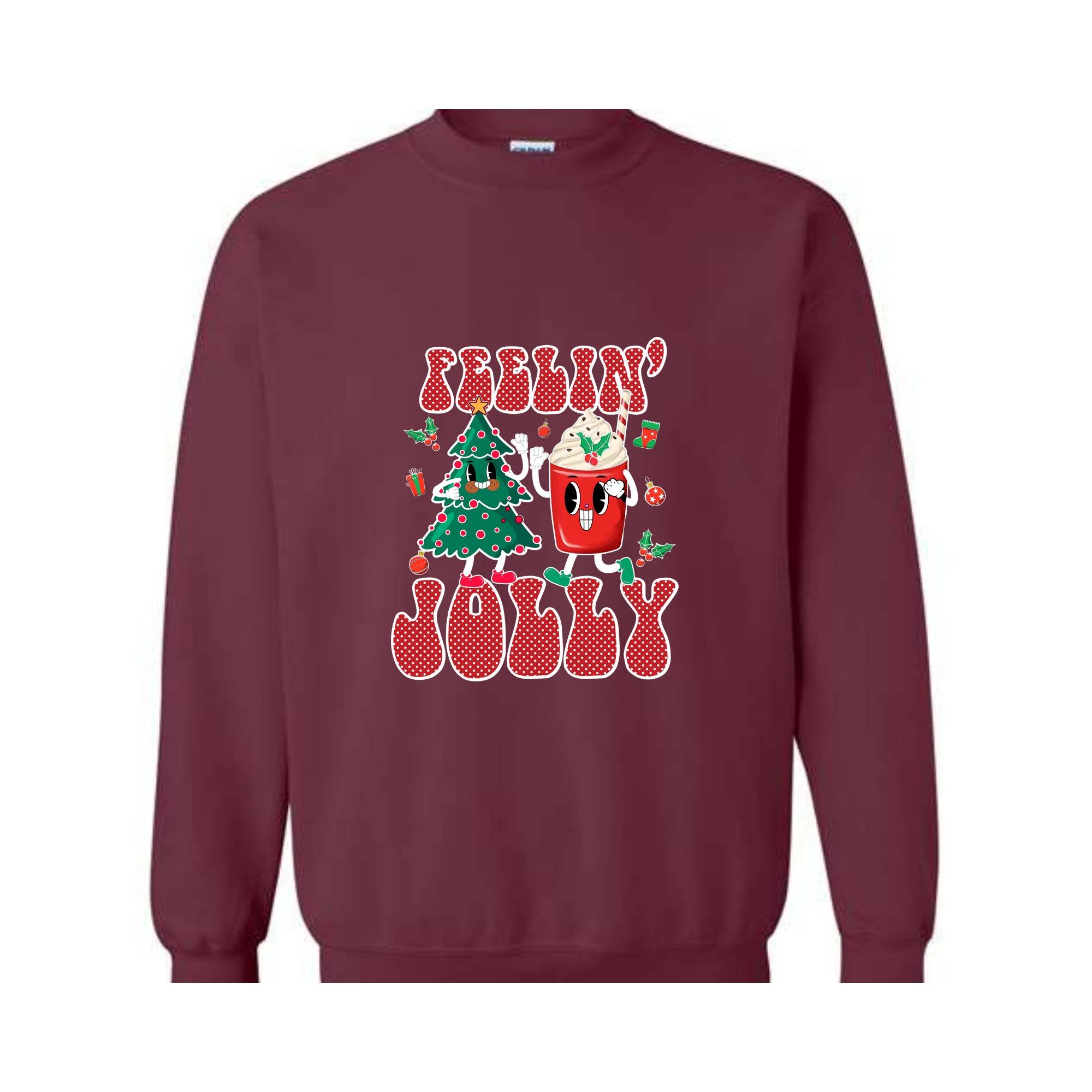 Feelin' Jolly Sweatshirt, Cute Christmas Sweater, Christmas Party Outfit, Christmas Crewneck Sweatshirt, Holiday Sweater, Christmas Gift