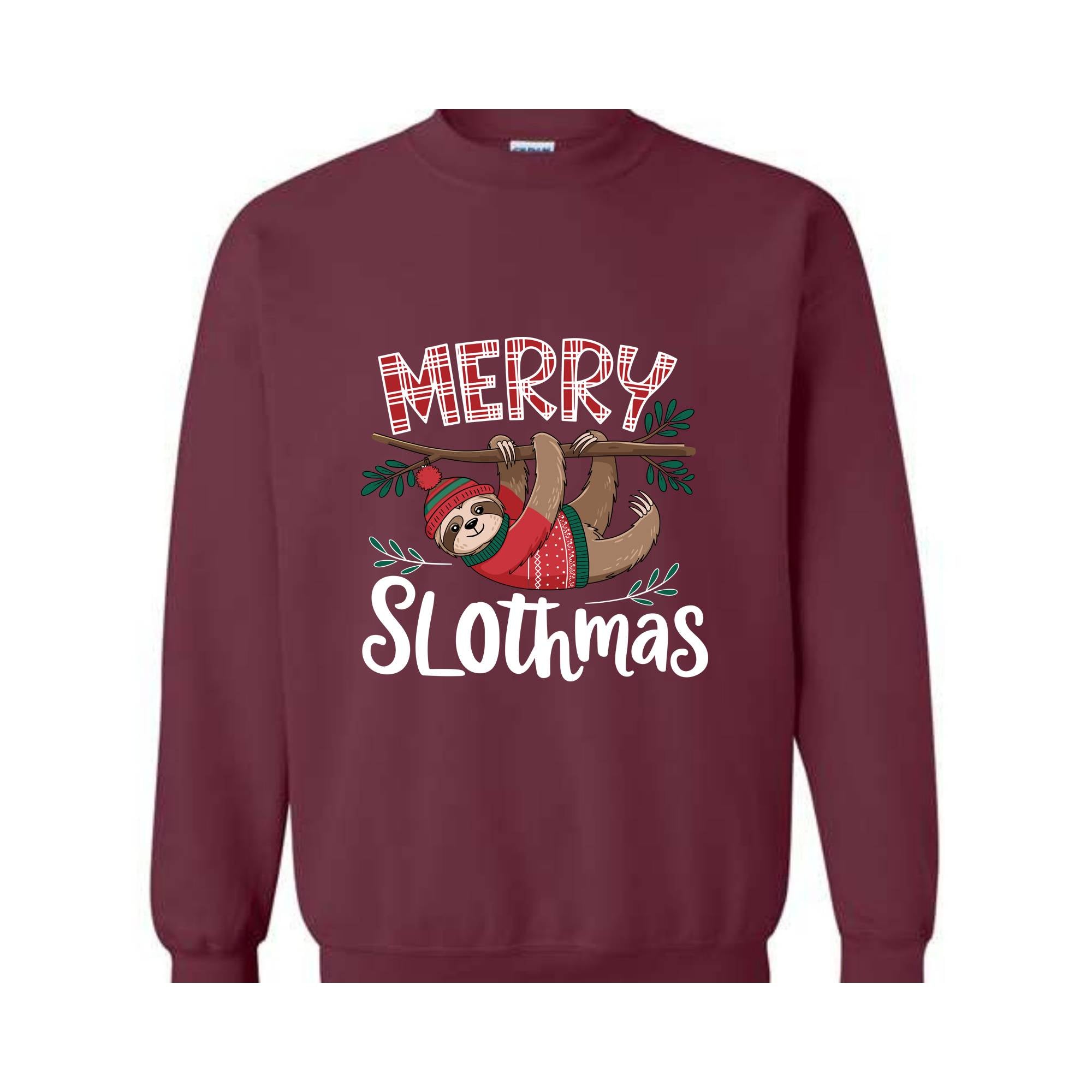 Merry Slothmas Sweatshirt, Trendy Christmas Hoodie, Funny Christmas Sweater, Sloth Lover Gift, Sloth Christmas Hoodie