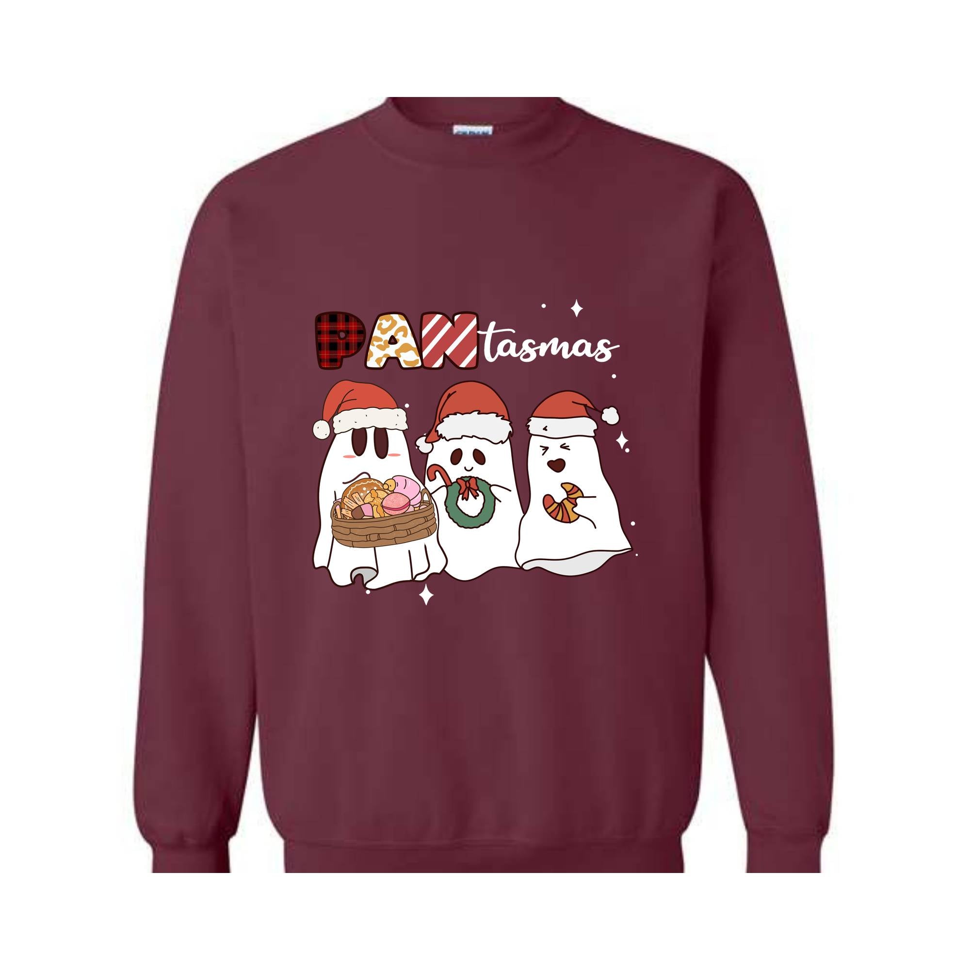 Pantasmas Ghost Chirstmas Sweatshirt, Cute Ghost Sweater, Cute Christmas Sweat, Ghost Santa Sweatshirt, Christmas Party Tee