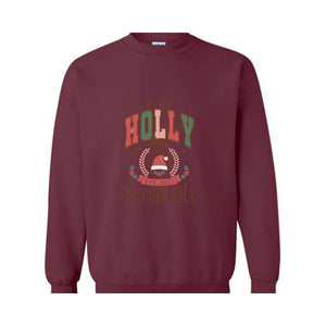 In My Holly Jolly Teacher Era Sweatshirt, Merry Teacher Sweatshirt, Teacher Holiday Sweater, Teacher Xmas Gifts