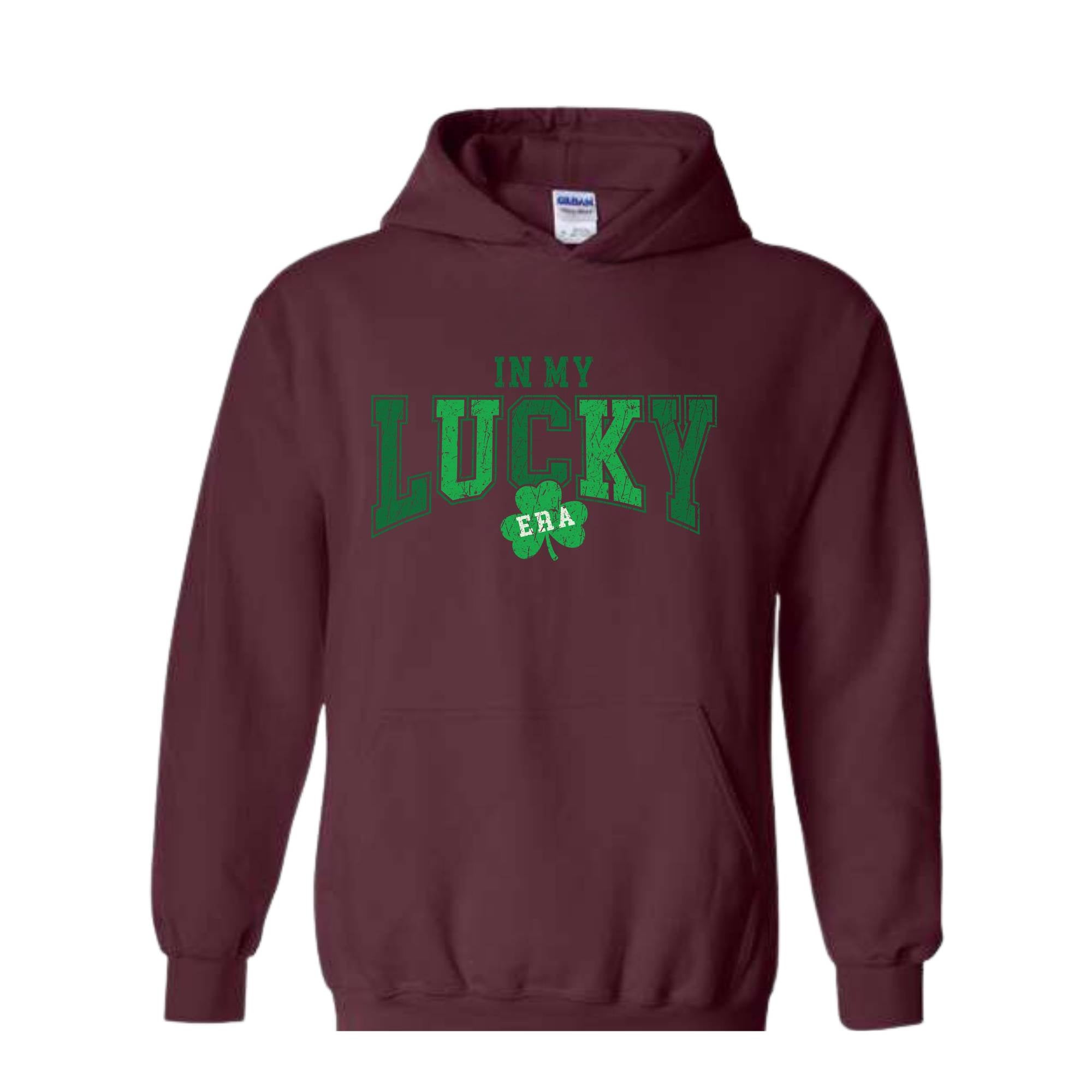 In My Lucky Era Hoodie, Saint Patrick Day Hoodie, Irish Hoodie, Shamrock Hoodie, Irish Day Gift, Lucky Hoodie