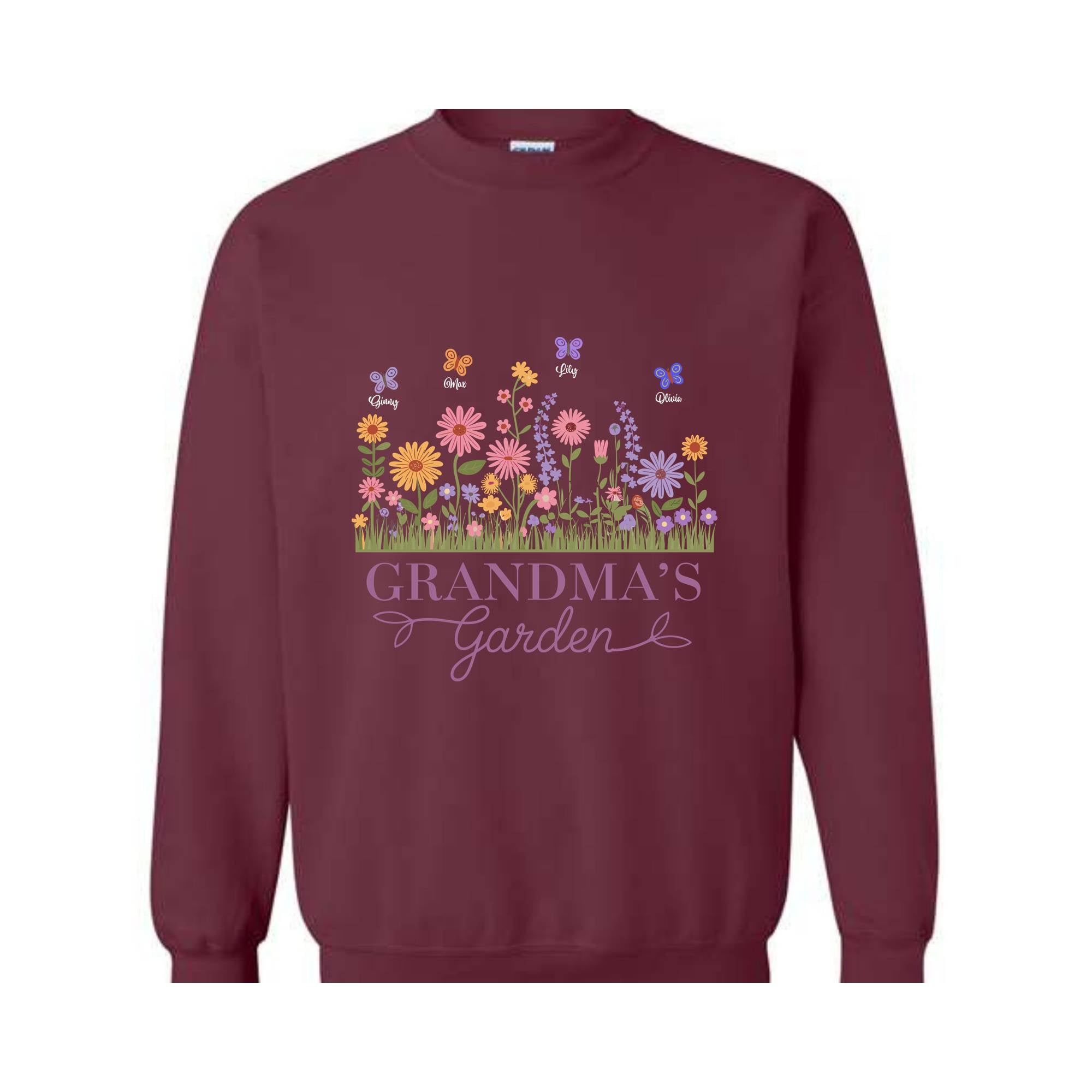 Grandma's Garden Sweatshirt, Birth Flowers With Kids Names Hoodie, Personalized Mom Hoodie, Custom Name Hoodie, Cute Grandma Hoodie