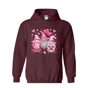 Gnomes Valentines Day Hoodie , Gnome Hearts Sweatshirt, Valentines Day Shirts for Women, Valentines Day Gift, Cute Gnome Sweatshirt