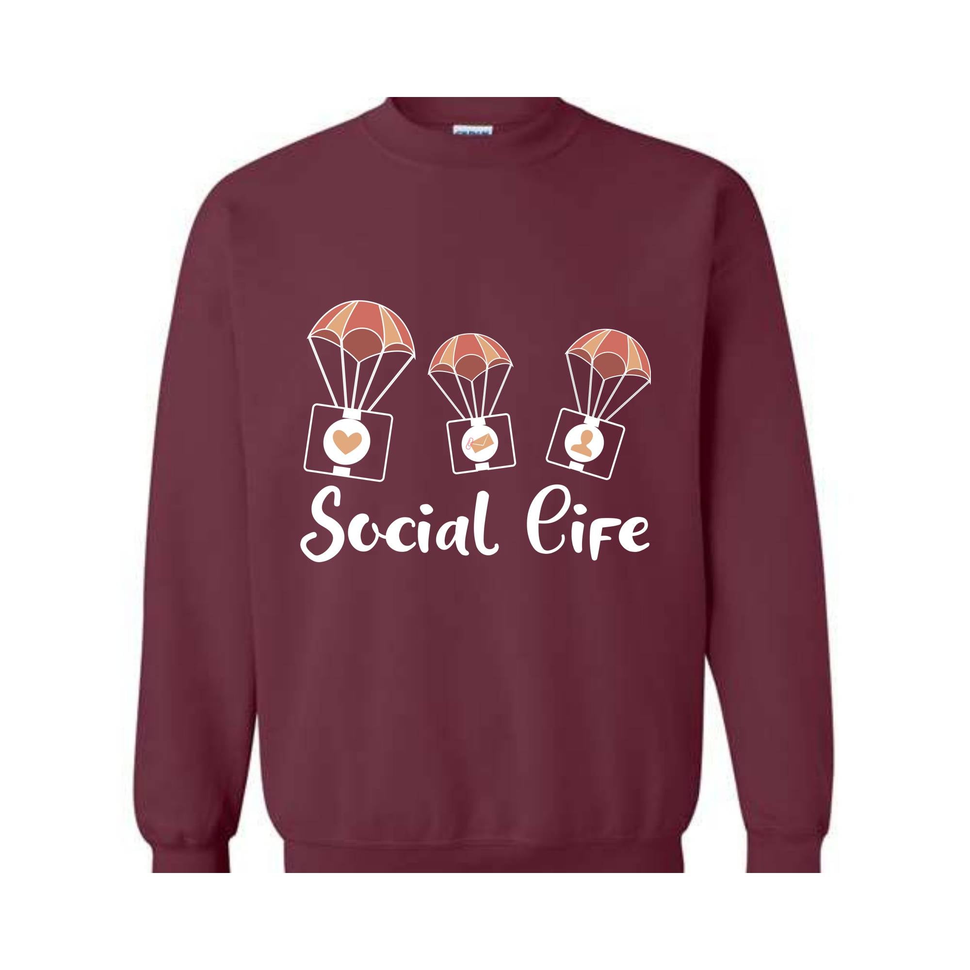 Social Life Sweater, Social Sweater, Trendy Sweater, Happy Day sweater, Holiday Sweater, Weekend sweater, Online Social Life