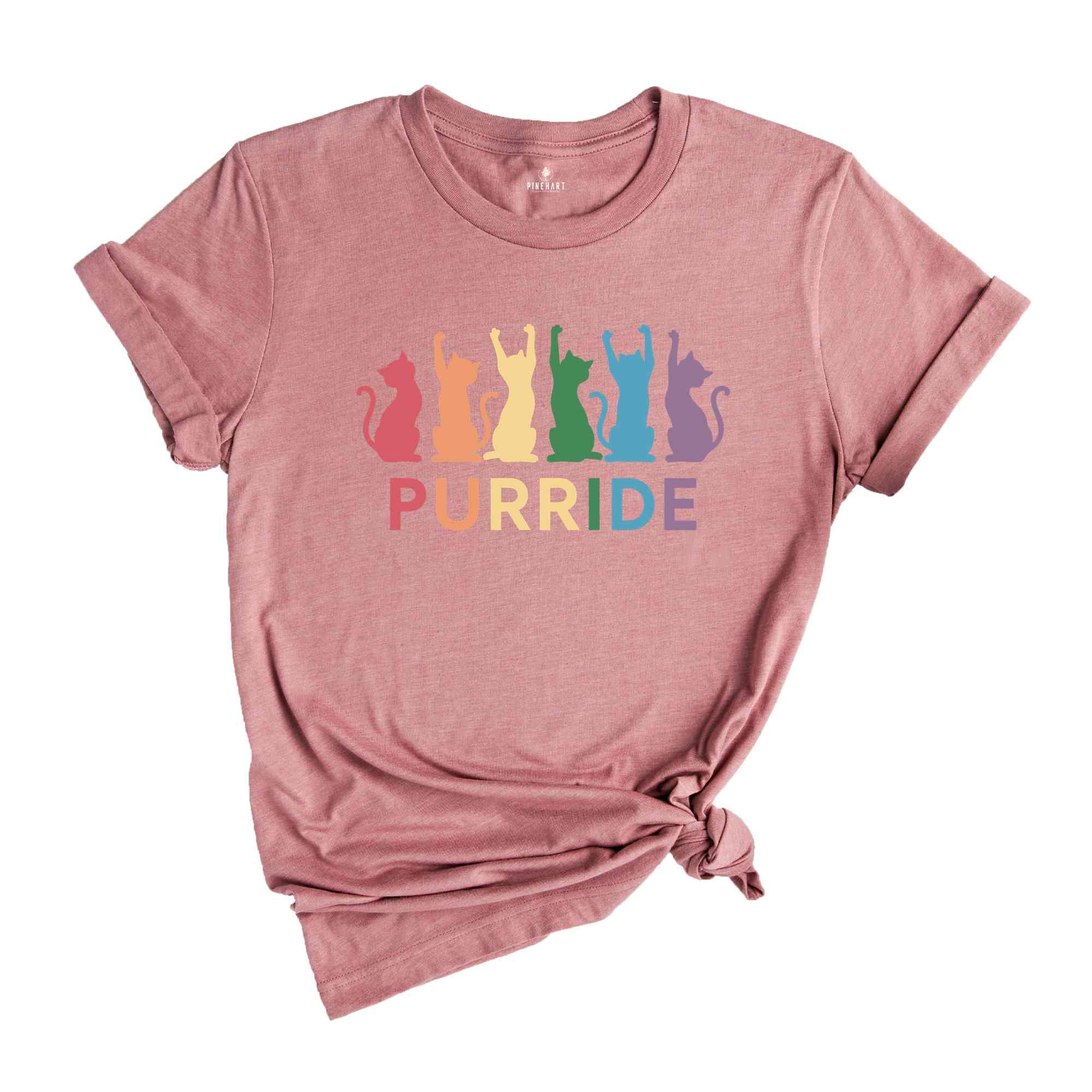 Purride Shirt, Cat Shirt, LGBT Flag Shirt, Gay Pride Shirt, LGBTQ Shirt, Rainbow Pride Shirt, Cat Lover Gift, Rainbow Cat Shirt