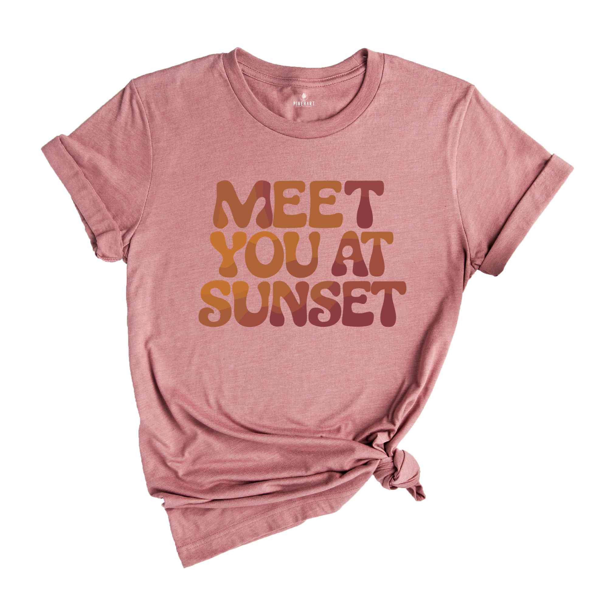 Meet You At Sunset Shirt, Beach t-shirt, Trendy t-shirts, Sunset tee, Matching shirts, Aesthetic Shirts, Summer Vibes Tees