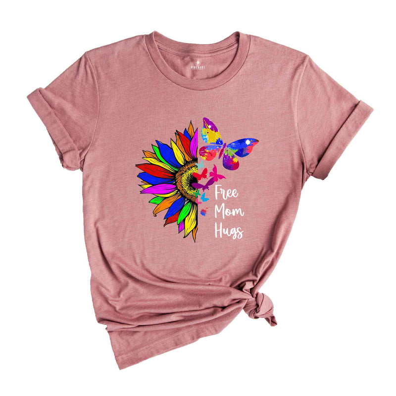 Free Mom Hugs Shirt, Floral Pride Shirt, Queer Shirt, Lesbian Shirt, Pride Ally Shirt, Rainbow Shirt, Gay Shirt, Pride Month Shirt