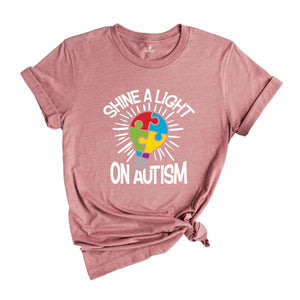 Shine A Light On Autism Shirt, Autism Light Shirt, Autism Puzzle Shirt, Autism Awareness Shirt, Autism Pride Shirt