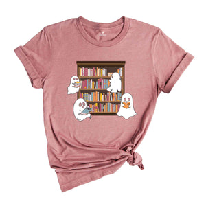 Reading Ghost Shirt, Ghost Shirt, Bookish Ghost Shirt, Book Reader Halloween Shirt, Book Ghosts Shirt, Halloween Shirt, Bookworm Shirt