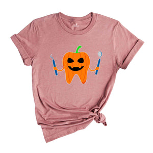 Pumpkin Tooth Shirt, Happy Halloween Tooth, Halloween Dental T-Shirt, Pumpkin Teeth Tooth Shirt, Dental Apparel