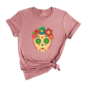 Mexican Skulls Tee, Skulls Shirt, Mexican T-Shirt, Mexican Fashion, Skull and Roses Tee, Colorful Skulls