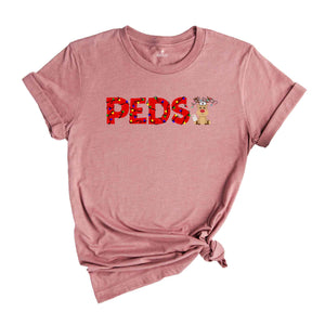 Christmas PEDS Shirt, Christmas Pediatrics T-Shirt, Peds Crew Tee, Christmas Pediatric Nurse Gift, Christmas Tee