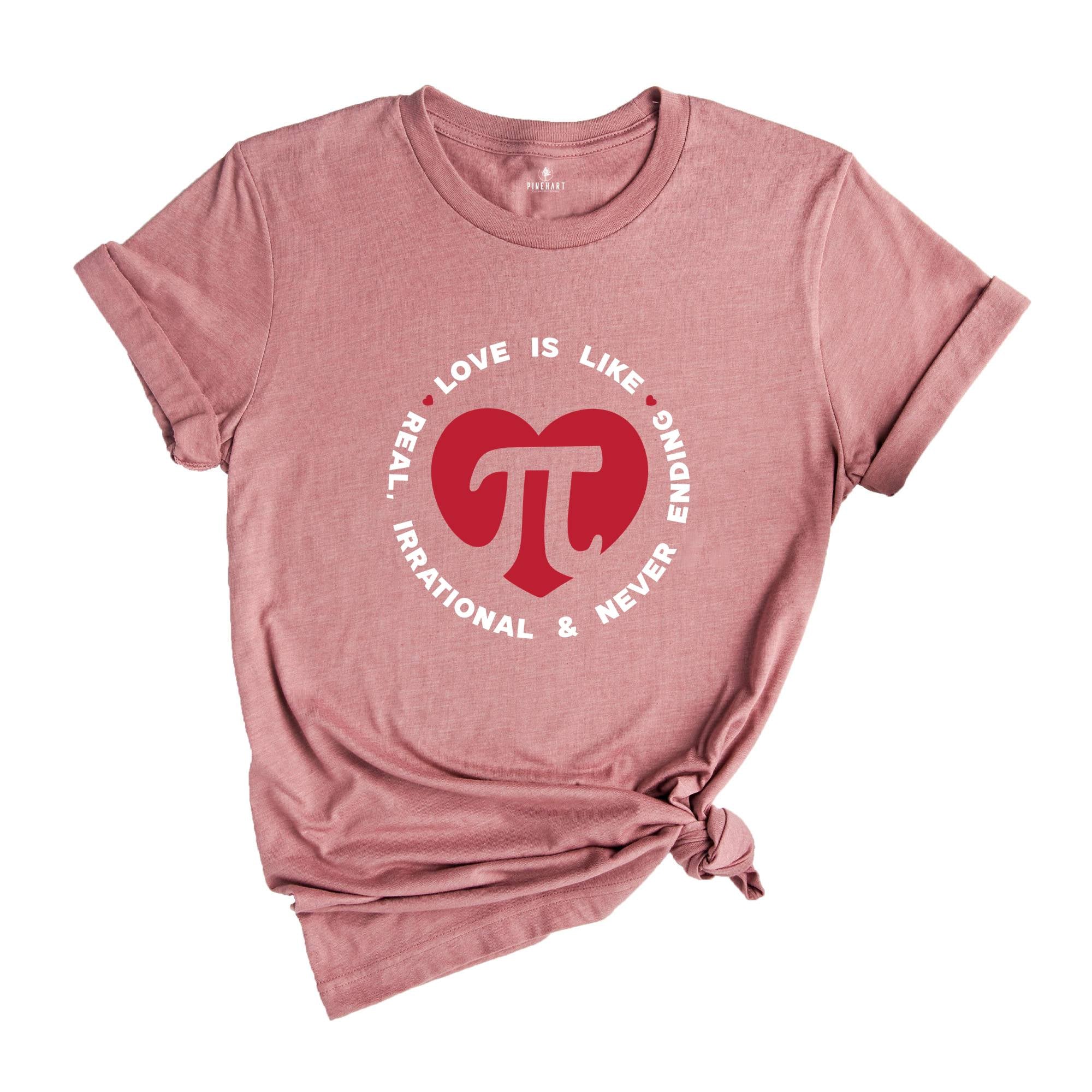 Pi Symbol Heart Shirt, Pi Symbol Math Teacher T-Shirt, Math Funny Tee, Funny Pi Day Shirts For Women, Math Lover Gift Shirts, School Shirt