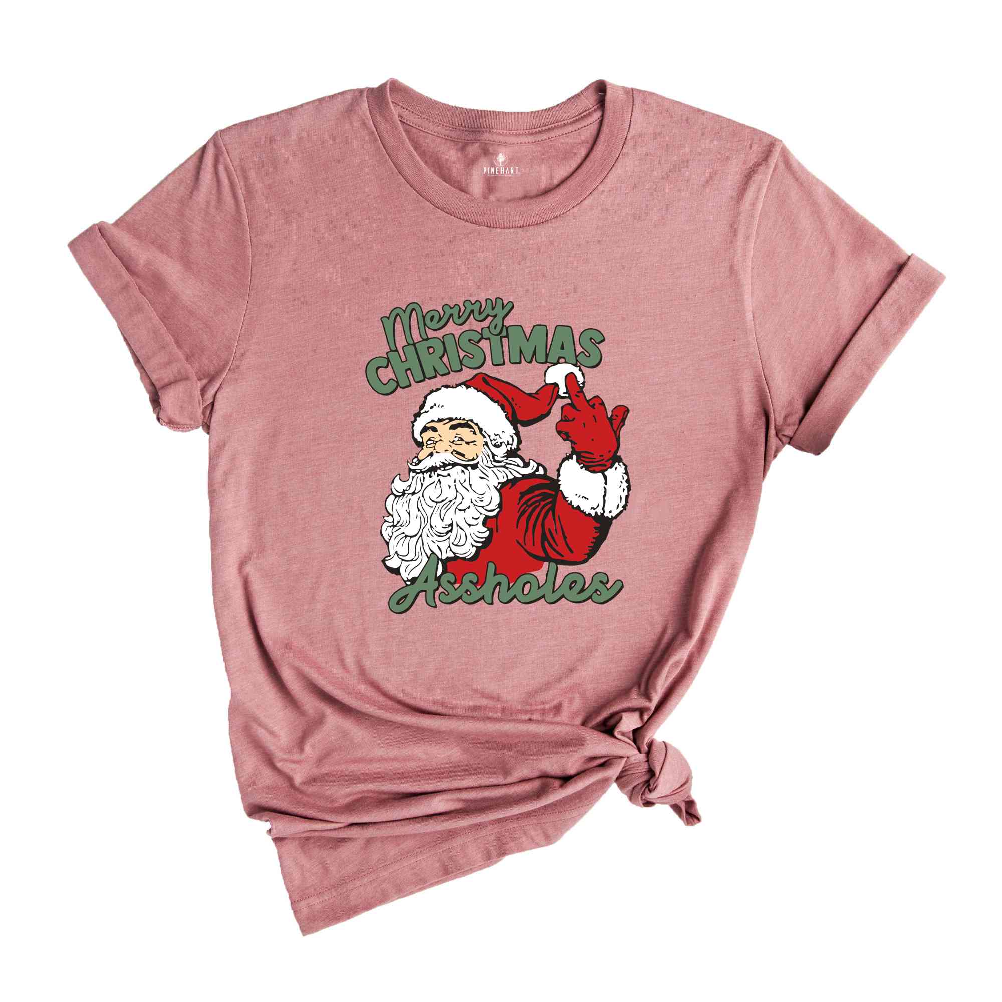 Merry Christmas Assholes Shirt, Humerus Santa Claus, Christmas Santa Shirt, Funny Christmas Party Shirt, Sarcastic Christmas Gift