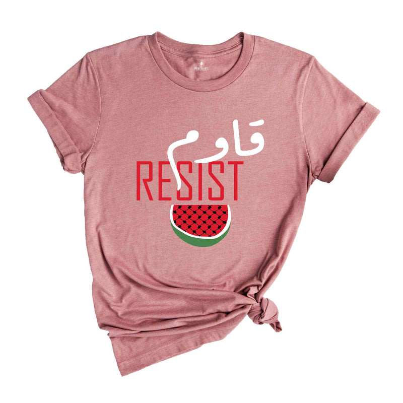 Resist T-Shirt, Stand With Palestine Tee, Stop The Genocide Shirt, Support Palestine Shirt, Free Gaza Tee, Watermelon Palestine Shirt