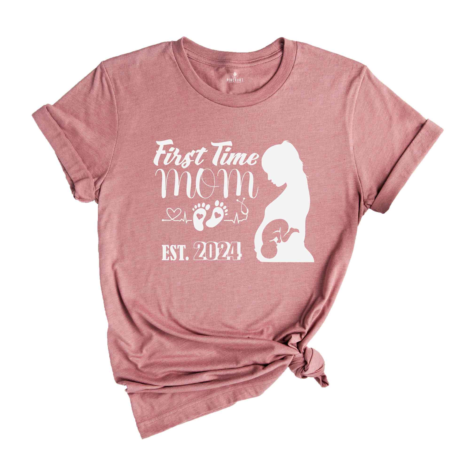 First Time Mom Est 2024 Shirt, New Mom Mother's Day Gift, Pregnancy Reveal Shirt, Baby Shower Gift, Expecting Mom Tee