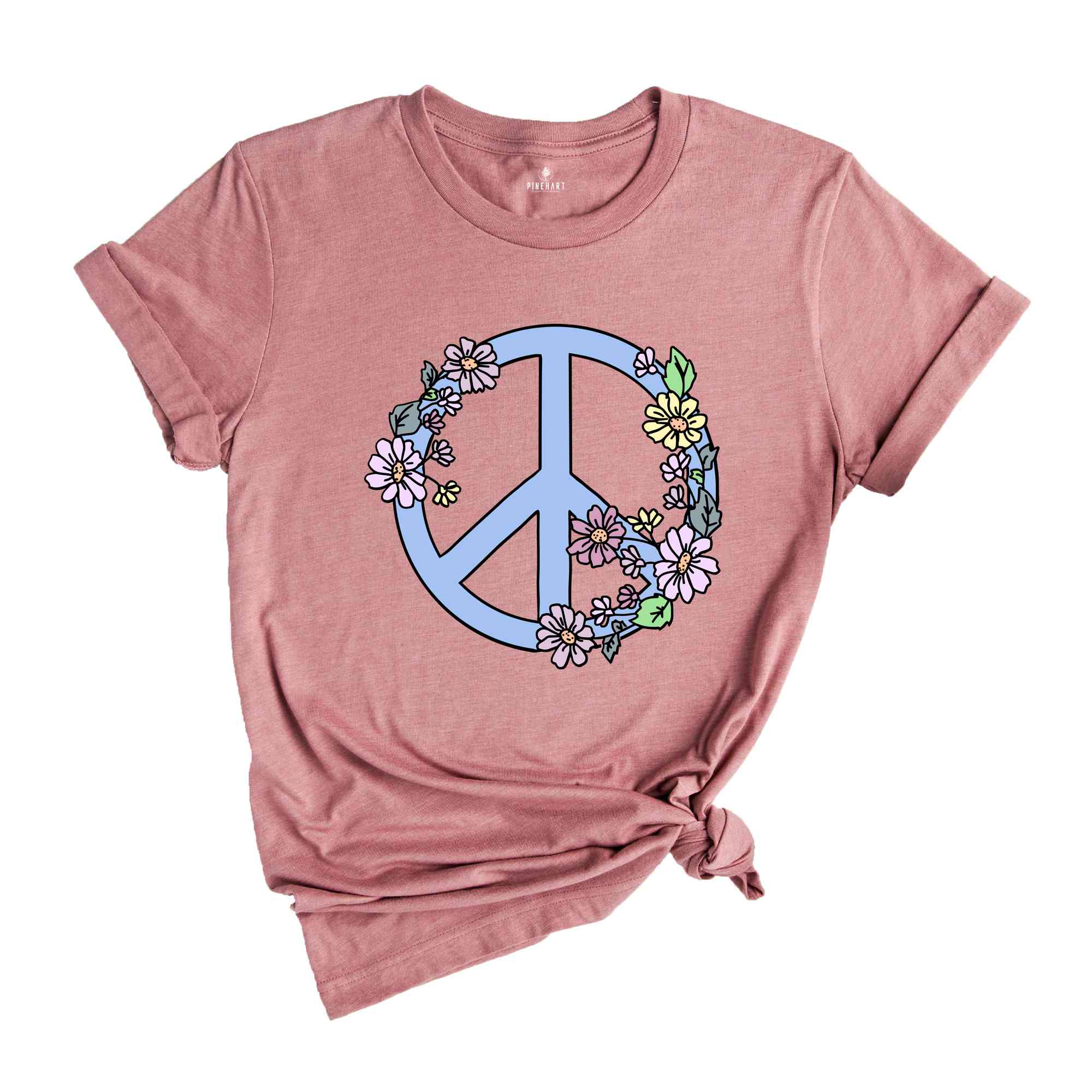 Peace Shirt, Peace Shirt, Floral Peace Sign Shirt, Peace Flower Shirt, Peace and Love Tee, Summer Shirt, Peace Sign Shirt