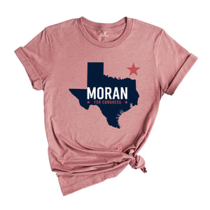 Nathaniel Moran for Congress 2024 November Elections Campaign T-Shirt, Nathaniel Moran for Texas Congressional Elections T-Shirt