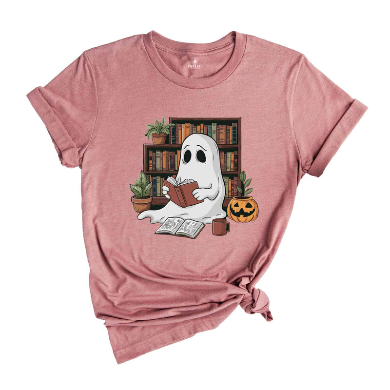 Bookish Ghost Shirt, Spooky Library Shirt, Book Lover Shirt, Reading Shirt, Funny Pumpkin Shirt, Librarian Appreciation Gift