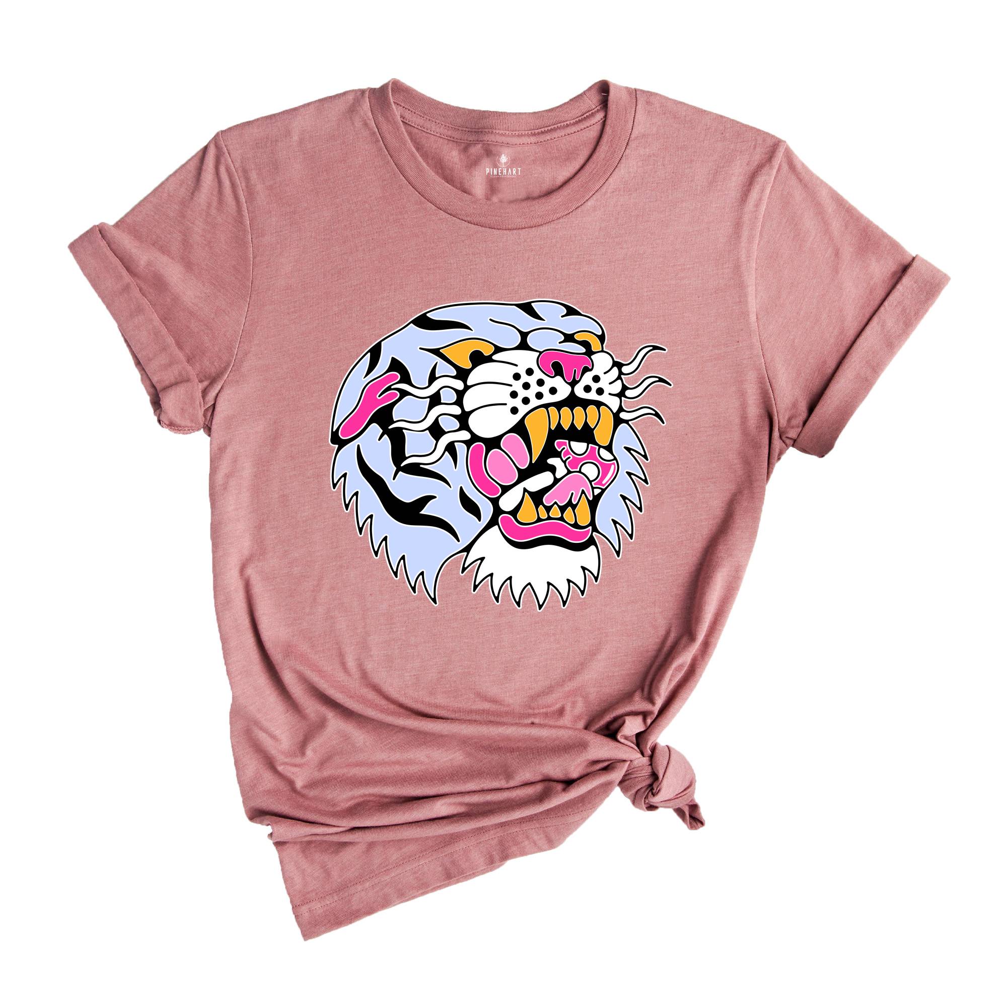 Tiger Shirt, Vintage Tiger Shirt, Tiger T-Shirt, Tiger Gift, Tiger Outfit, Tiger Face Shirt, Tiger Face Tee, Animal Shirts