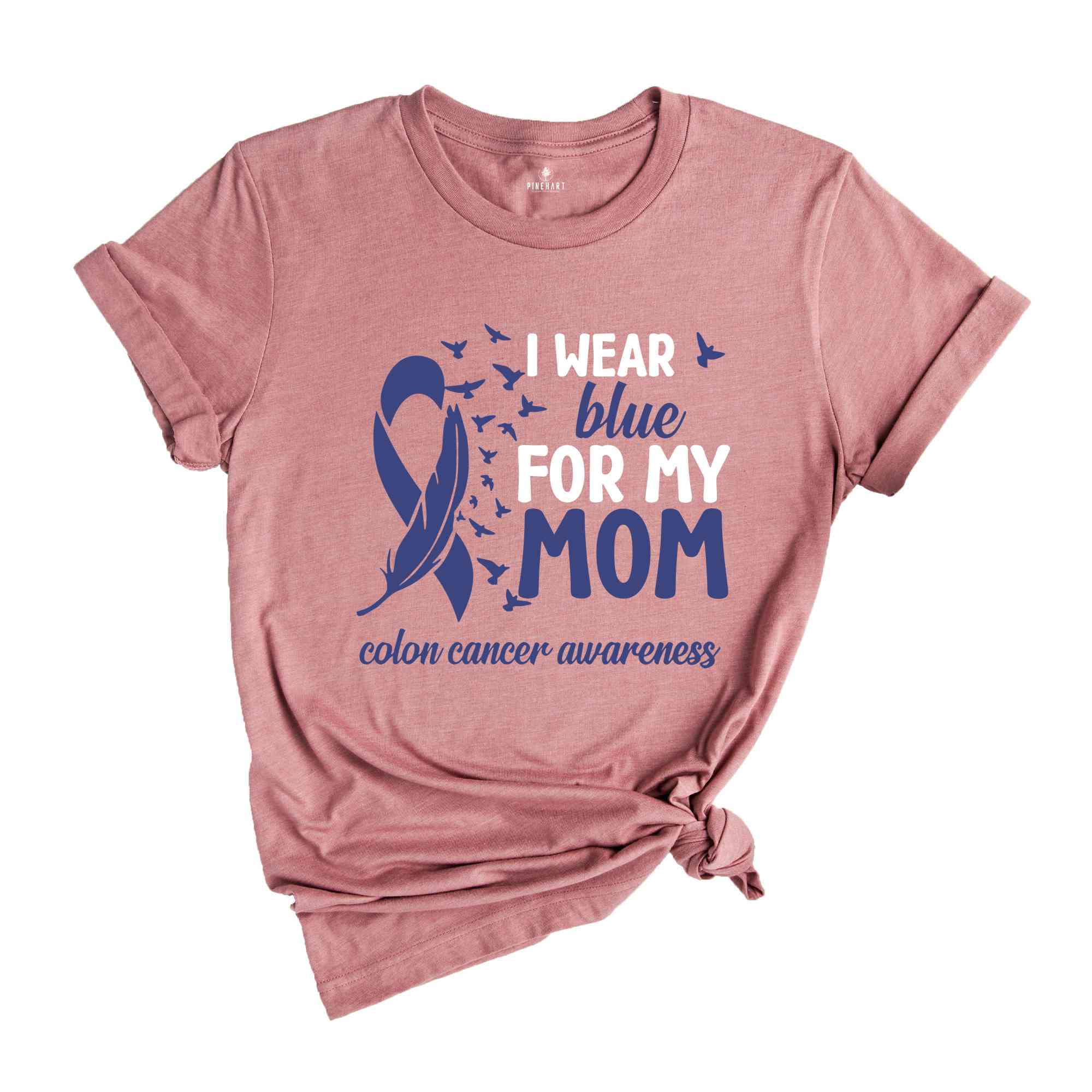 I Wear Blue For My Mom Shirt, Blue Ribbon Colon Cancer Shirt, Colon Cancer Awareness Shirt, Colon Cancer Support Tee, Colon Cancer Gift