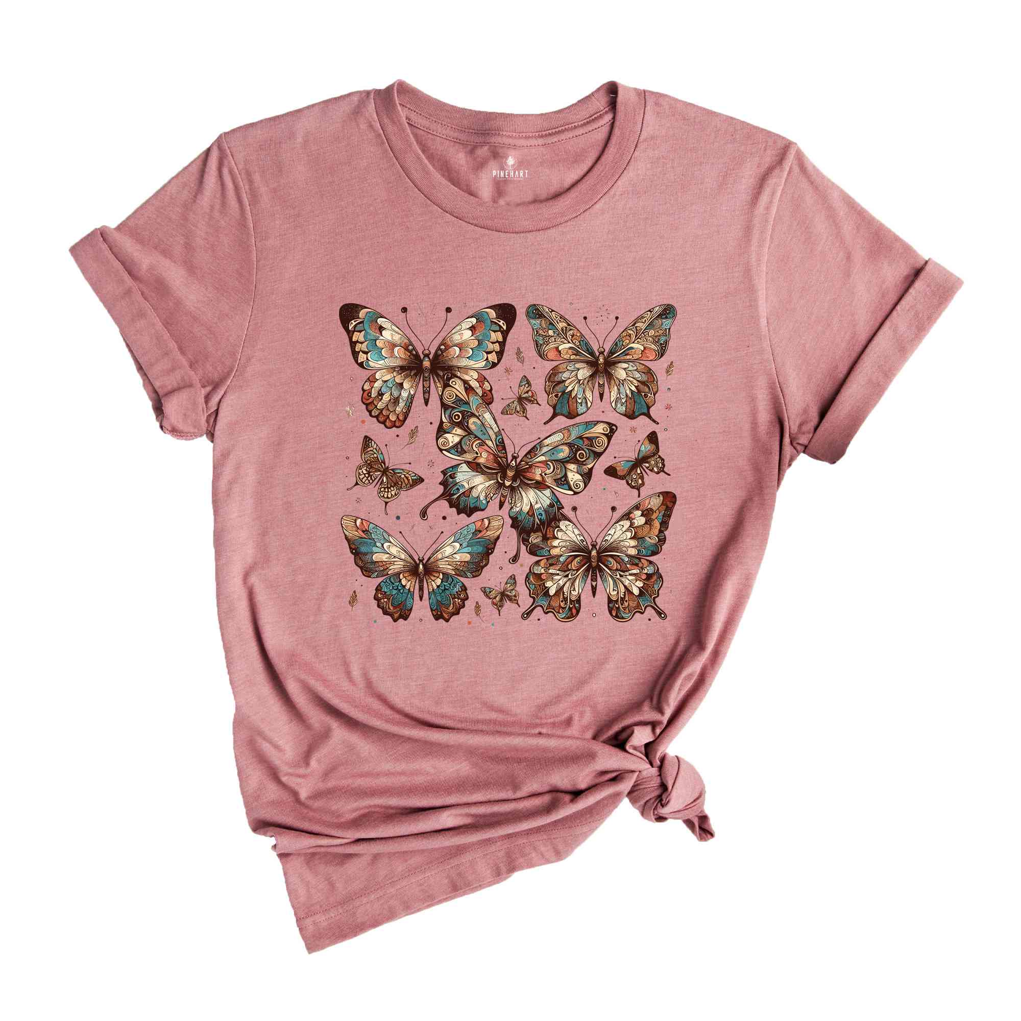 Vintage Butterflies Shirt, Trendy Graphic Tees, Gift For Her, Summer T-Shirt, Beach Shirt, Vacation Tee