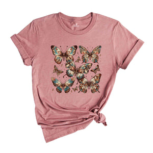 Vintage Butterflies Shirt, Trendy Graphic Tees, Gift For Her, Summer T-Shirt, Beach Shirt, Vacation Tee