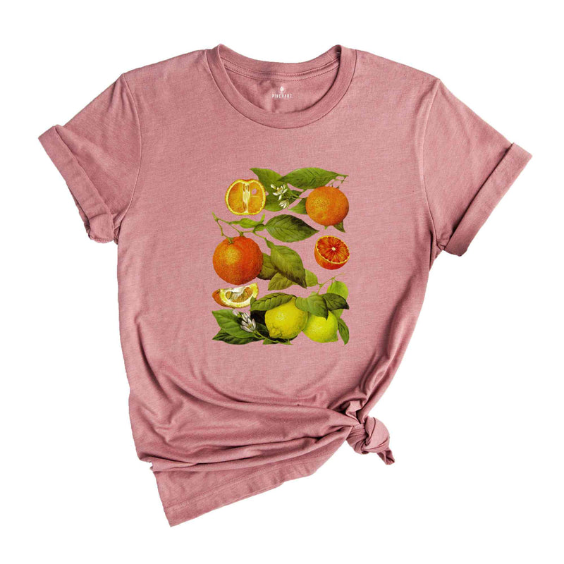 Vintage Fruit Shirt, Orange Shirt, Aesthetic Fruit T-shirt, Gift For Women Shirt, Fun Summer T-shirt