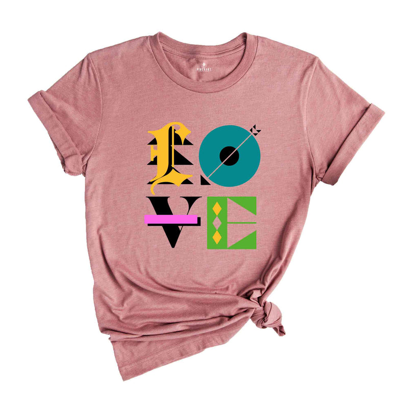 Love Tee, Geometric Valentine Tee, Retro Valentine Tee, Bold Tee, Lovers T-shirt, Architects Tee, Royal Font Tee, Valentine Apparel