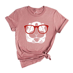 Guinea Pig Shirt, Animal Lover Shirt, Cute Guinea Pig T-Shirt, Guinea Pig With Glasses, Guinea Lover Pig Shirt, Funny Guinea Pig Shirt