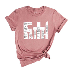 Faith Shirt, Faith Cross Shirt, Christian Gift, Love and Grace Shirt, Faith Cross, Vertical Cross, Jesus Faith Gift, Christian Shirts