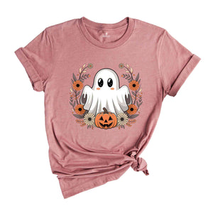 Floral Ghost Shirt, Vintage Floral Ghost Halloween Shirt, Flower Halloween Shirt, Cute Ghost Shirt, Fall Shirt, Vintage Ghost Shirt