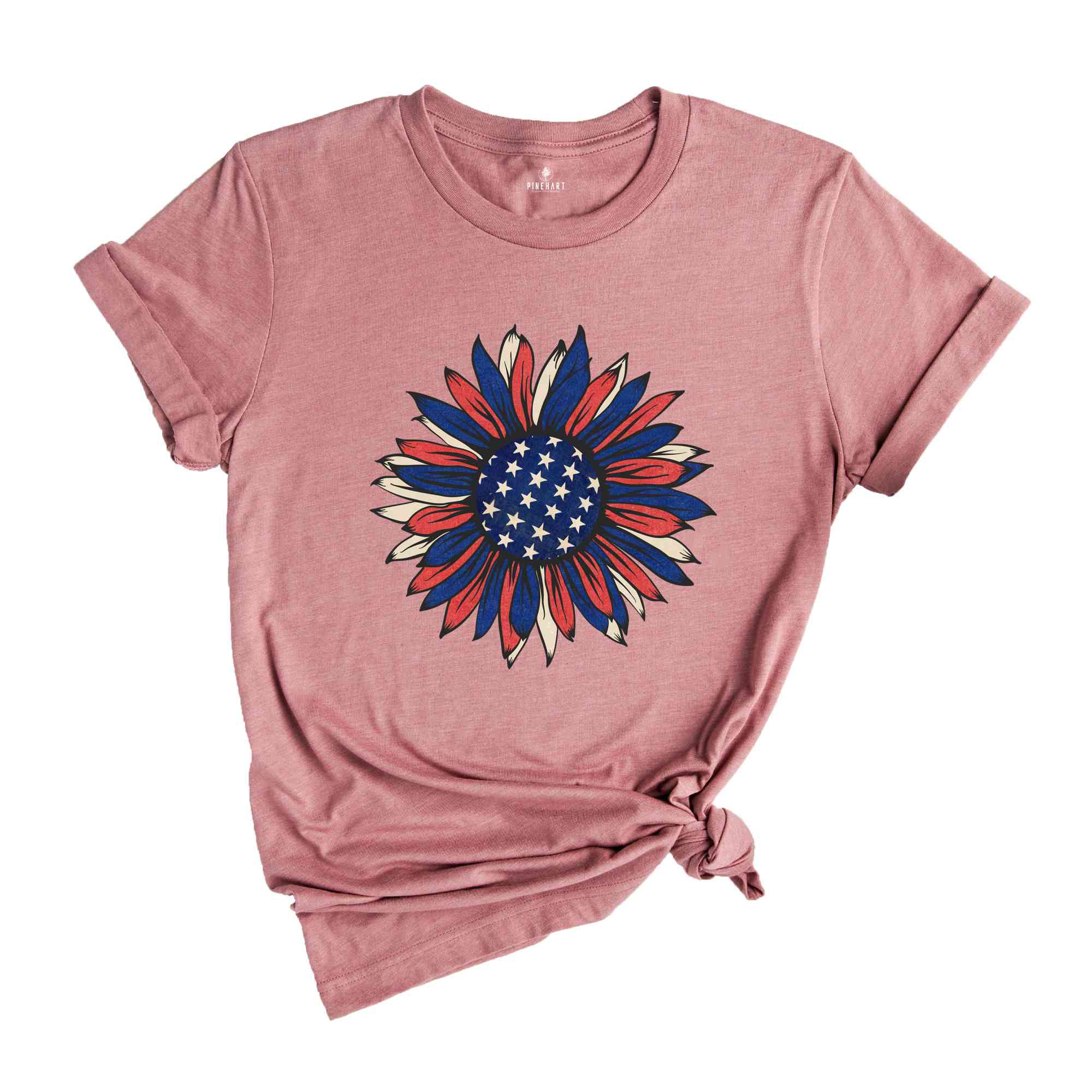 American Sunflower Shirt, 4th Of July Shirt, USA Shirt, Patriotic Shirt, Independence Day Shirt, Red White And Blue, Fourth Of July