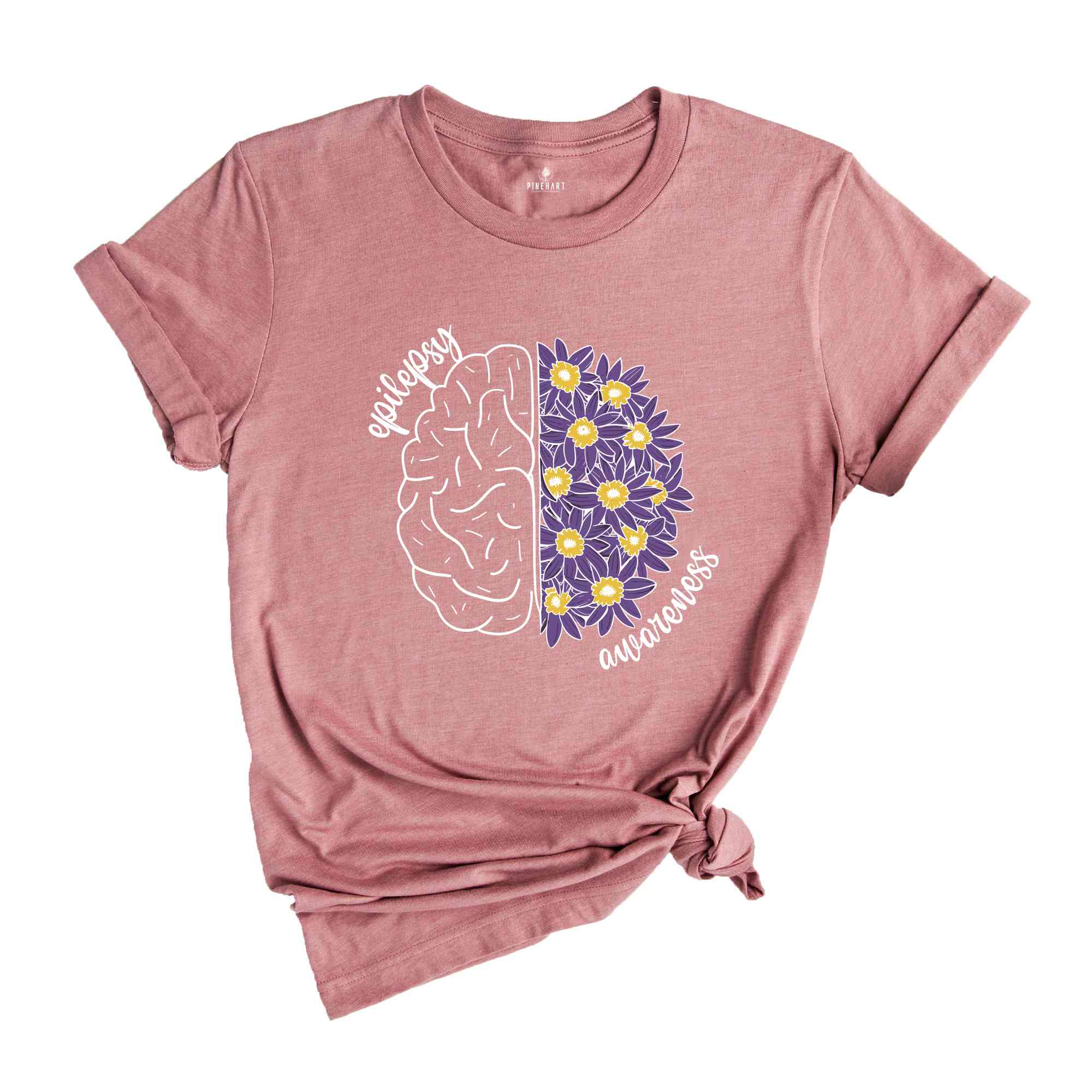 Epilepsy Awareness Shirt, Epilepsy Shirt, Motivational Shirt, Purple Ribbon Shirt, Awareness Gift, Flowers Shirt