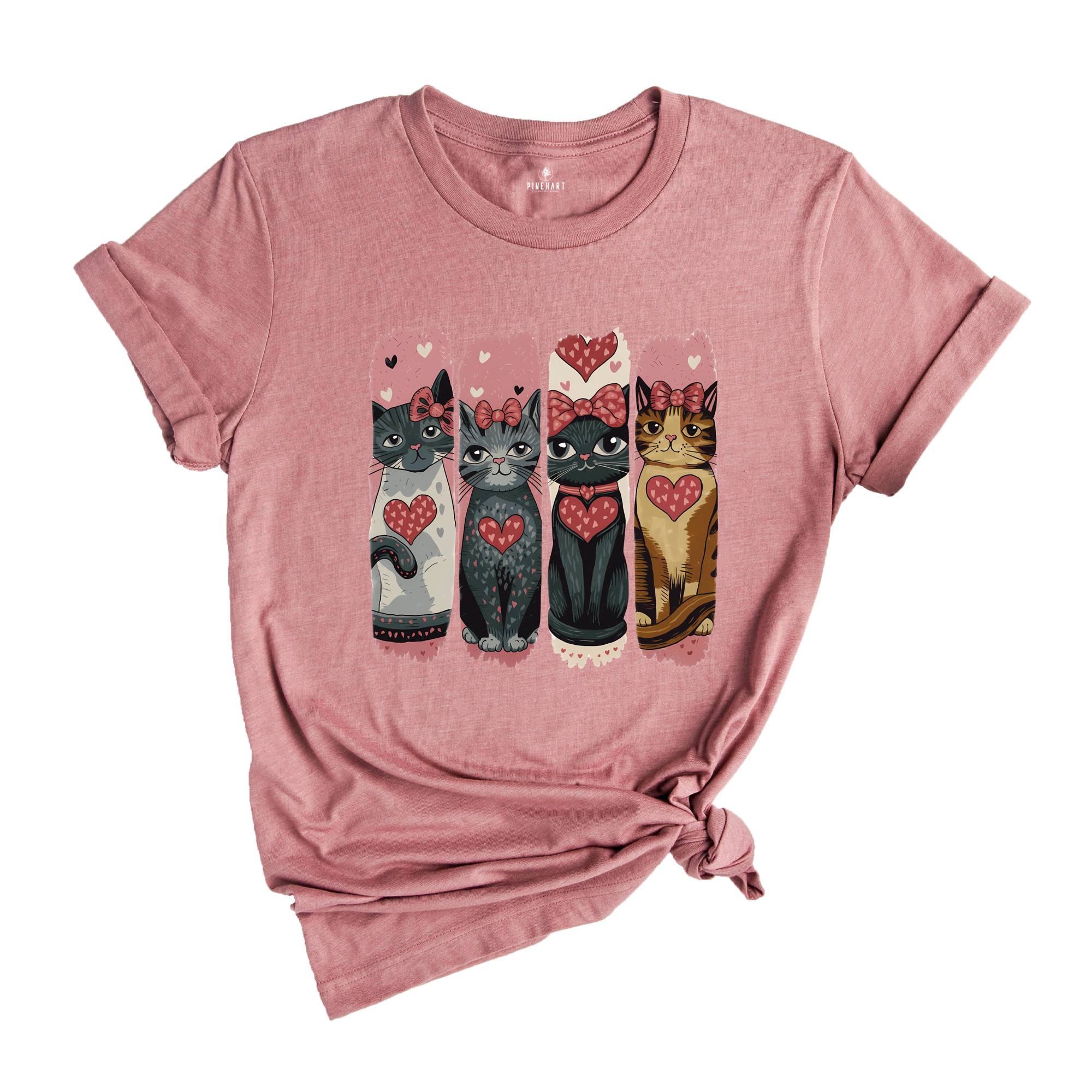 Valentine Cat Shirt, Cute Valentines T-Shirt, Cat Lover Shirt, Cat Shirt, Valentines Shirt, Cat Lover Tee, Cat Mom, Valentines Gift