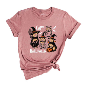 Capy Halloween Shirt, Capybara Halloween Shirt, Cute Halloween Shirt, Halloween Gift, Spooky Season Shirt, Witch Shirt, Halloween Crewneck