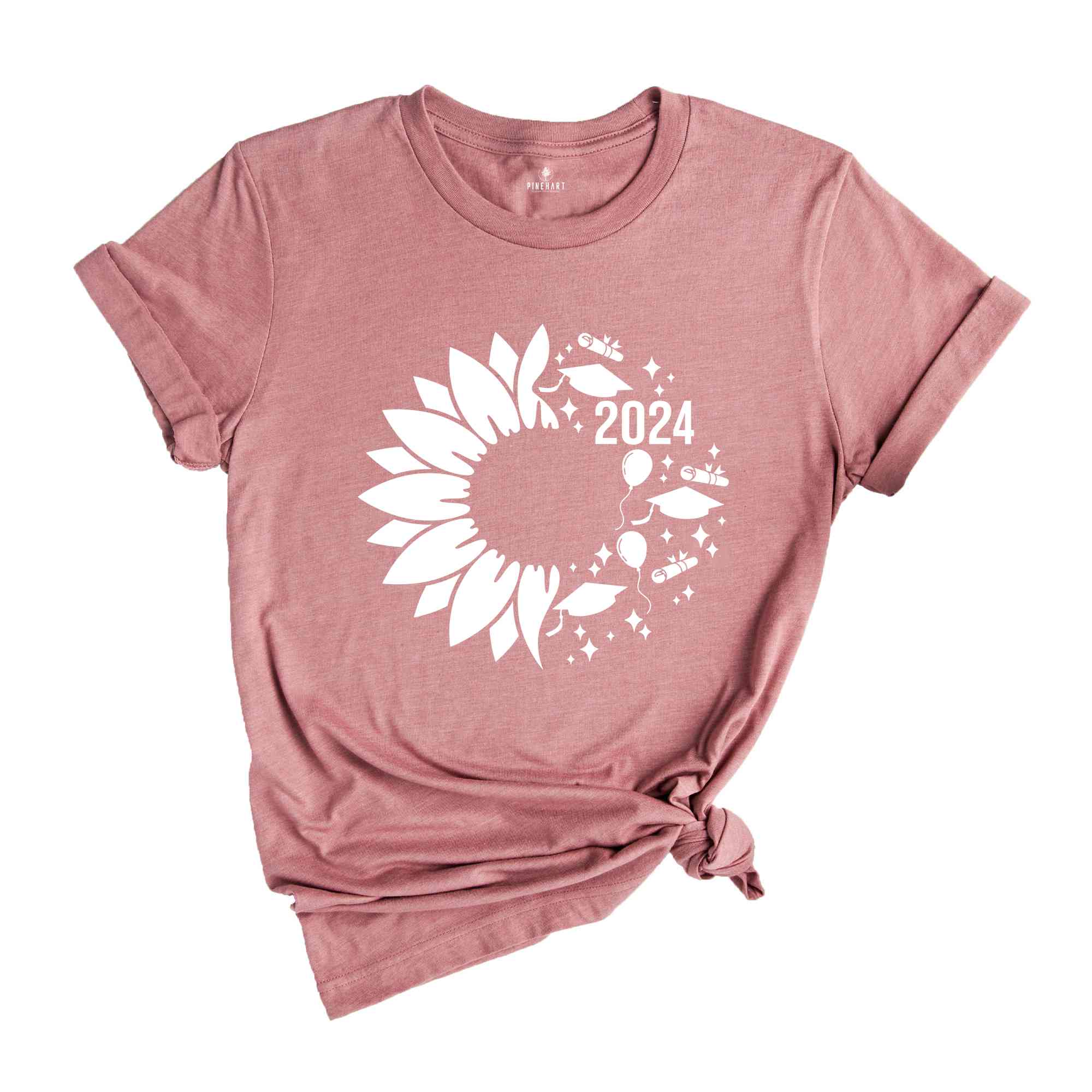 Senior 2024 Sunflower T-Shirt, Graduation 2024 Shirt, Graduation Gift, Class of Shirts 2024, Grad Of 2024 Tee, Last Day of School