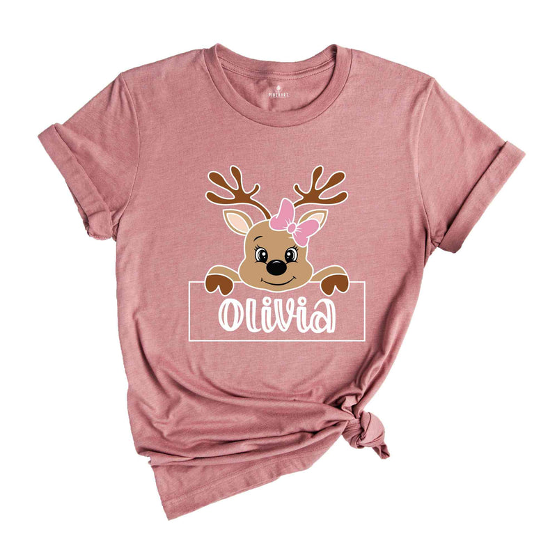 Reindeer Family Christmas Shirt, Personalized Christmas Family Shirt, Custom Family Name Shirt, Funny Christmas Shirt, Christmas Gift